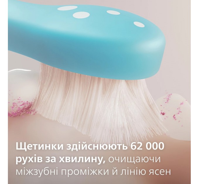 Щетка зубная электр. Philips Sonicare For Kids, 62т. колеб/мин, насадок-2, фиолетовы