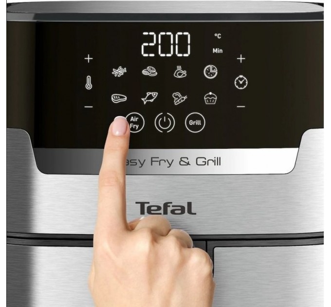 Мультипечь Tefal EasyFry&Grill Precision, 1550Вт, чаша-4.2л, сенсорное, пластик, серый
