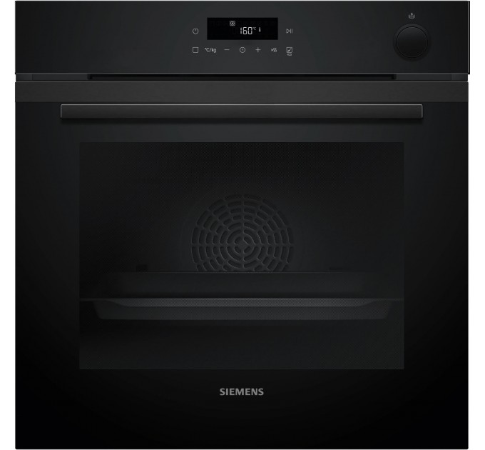 Духовой шкаф Siemens электрический, 71л, A+, пар, дисплей, конвекция, телескопические направляющие, черный