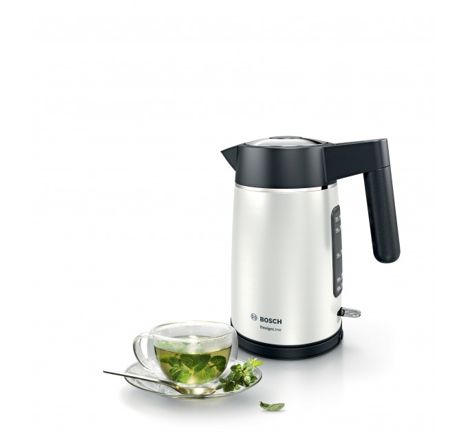 Электрочайник Bosch, 1.7л, металл, белый