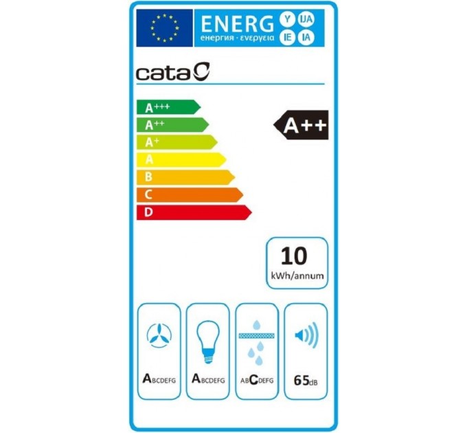 Витяжка Cata T-подібна, 60см, 1065м.куб/год, Legend 6000 xgbk, чорний