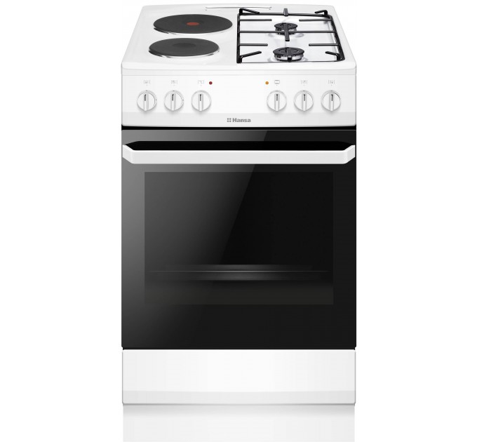 Плита Hansa с комби. вар. пов., 50х60см, 62л, эмаль, газ контр., белый