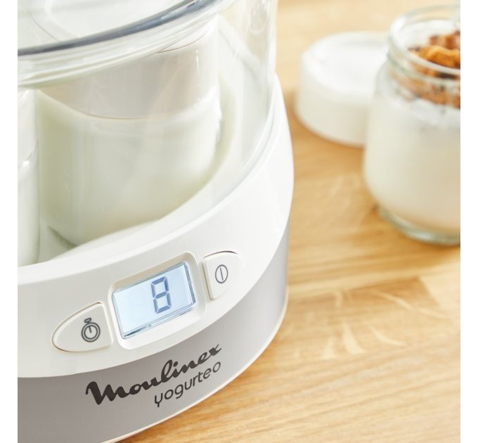 Йогуртница Moulinex Yogurteo 15Вт, стаканов-7х0.16л (стекло), пластик, белый