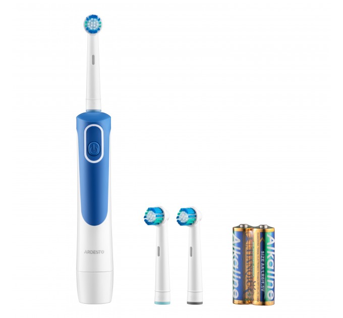Щетка зубная электр. ARDESTO, ETB-I009WB, 4,5т. колеб/мин, насадок-3, IPX4, белый+синий