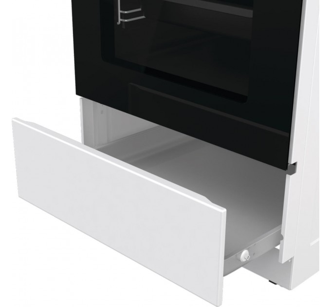 Плита Gorenje комби, 70л, 50x60см, дисплей, IconLed, чугун, белый