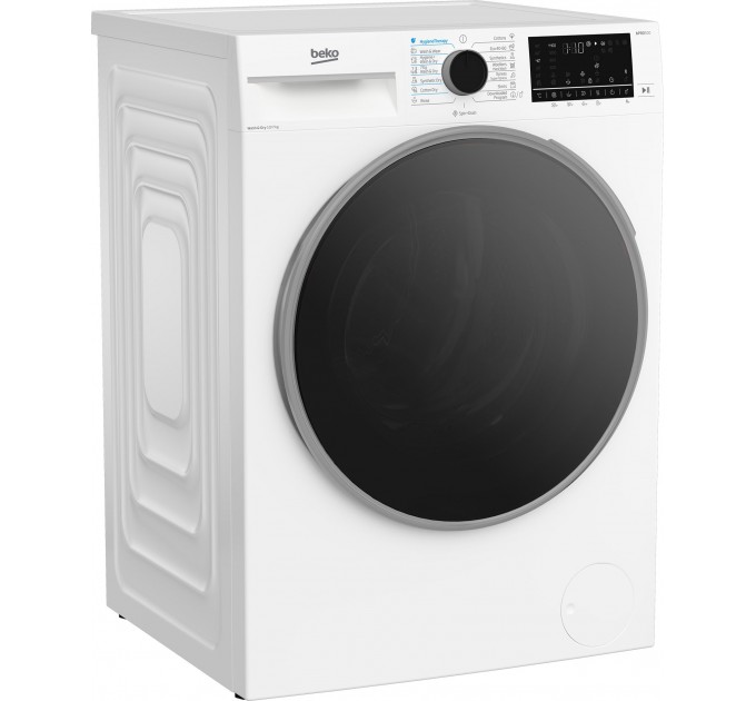 Прально-сушильна машина Beko фронтальна, 10(7)кг, 1400, А, 60см, дисплей, інвертор, пара, HomeWhiz, білий
