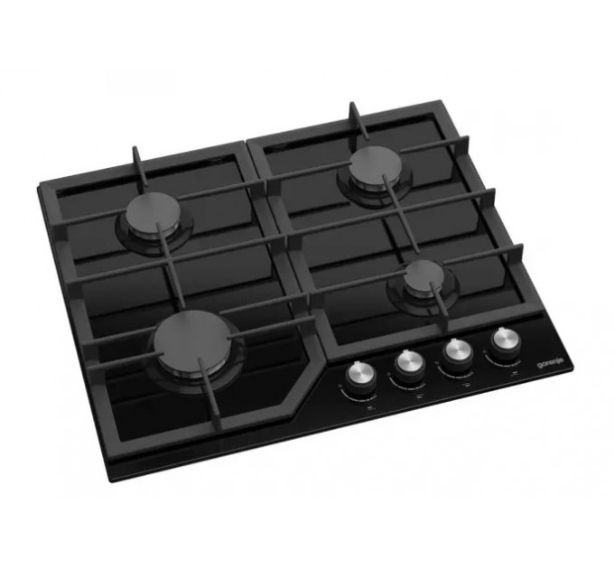 Варочная поверхность Gorenje газ на стекле, 60см, чугун, черный