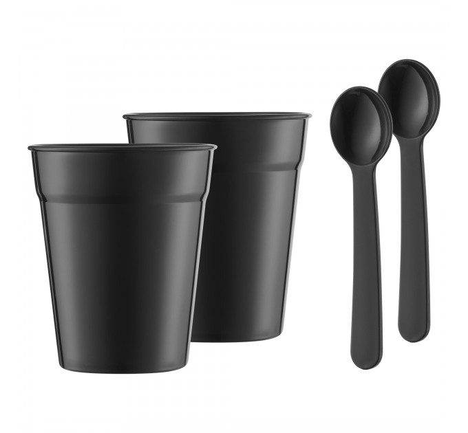 Електрочайник Sencor 0.5л, Strix, пластик, в комплекті 2 склянки + 2 ложки, нерж. сталь