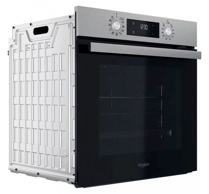 Духова шафа Whirlpool електрична, 71л, A+, дисплей, конвекція, телескопічні напрямні, нерж