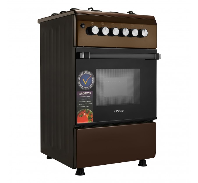 Плита ARDESTO газовая, 50л, 50x60см, електроподжиг, форсунки LPG (подключение газового баллона), коричневый