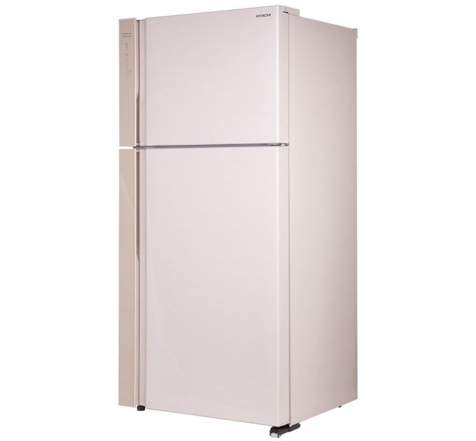 Холодильник Hitachi с верхн. мороз., 184x86х74, холод.отд.-405л, мороз.отд.-145л, 2дв., А++, NF, инв., зона нулевая, бежевый