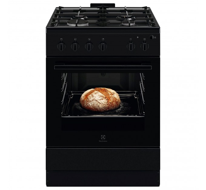 Плита Electrolux газовая, 59л, 60x60см, чугун, черный