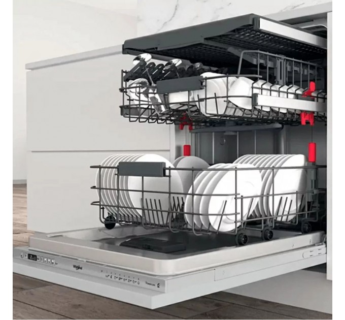 Посудомоечная машина Whirlpool встраиваемая, 14компл., A+++, 60см, дисплей, 3я корзина, белый