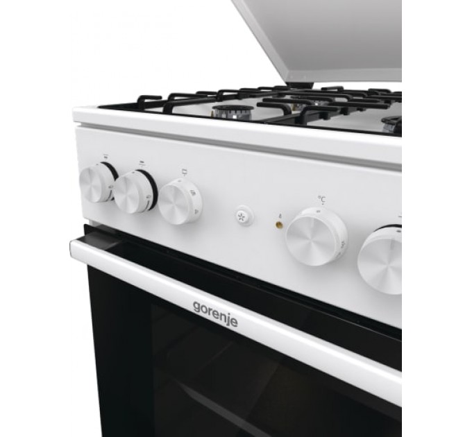 Плита Gorenje комби, 68л, 50x60см, эмалированные реш, с крышкой, белый