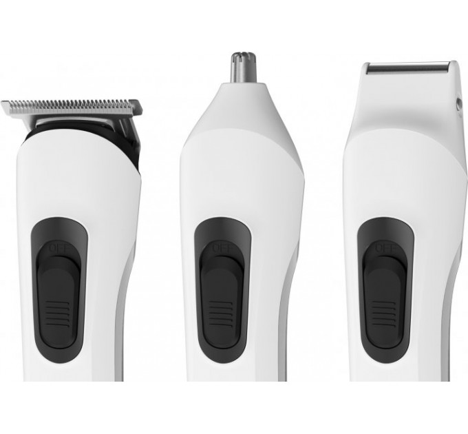 Тример Rowenta Easy, для бороди, вусів і голови, мережа+акум., насадок-8, сталь, чорно-білий