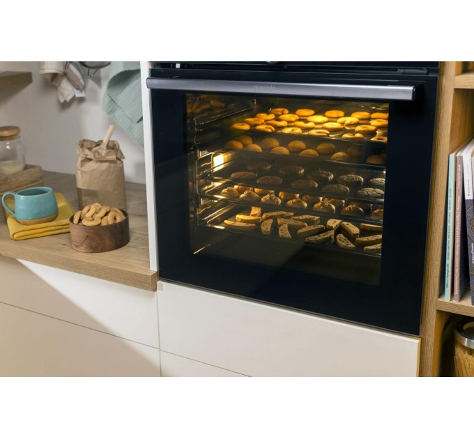 Духова шафа Gorenje електрична, 77л, A+, пара, дисплей, піроліз, чорний