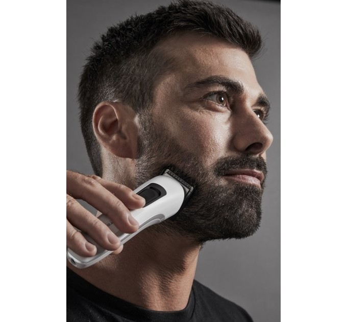 Тример Rowenta Easy, для бороди, вусів і голови, мережа+акум., насадок-8, сталь, чорно-білий