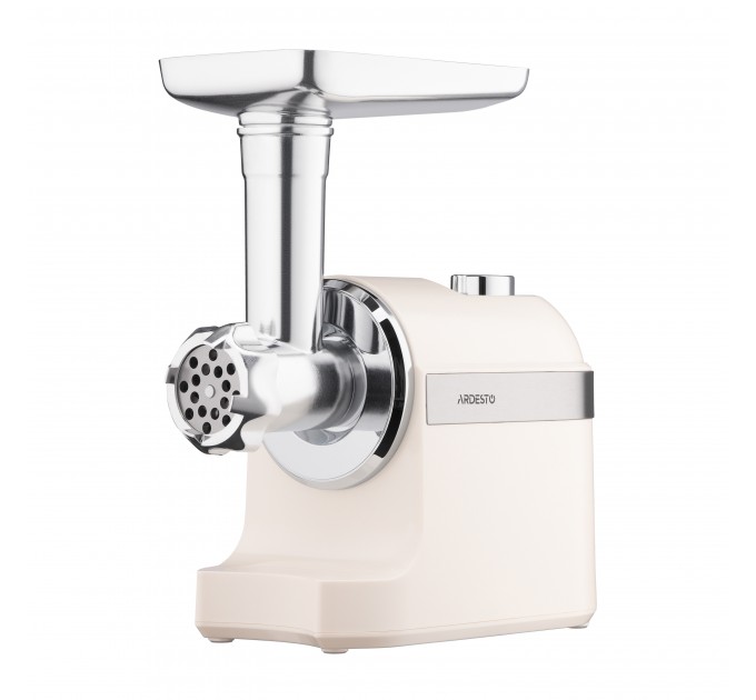 Мясорубка ARDESTO, 1800Вт, 2кг/мин, 3 решетки, насадка для колбас, кеббе,пластик, бежево-серебристый