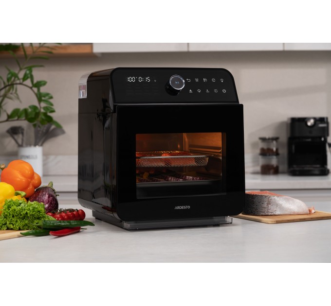 Мультипеч ARDESTO, 2250Вт, объем-15л, сенсорне керування, функция приготовления на пару, 40-220°C, метал/пластик, бело-черный
