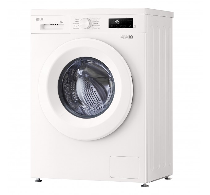 Стиральная машина LG фронтальная, 7кг, 1200, A+++, 44см, дисплей, пар, инвертор, белый