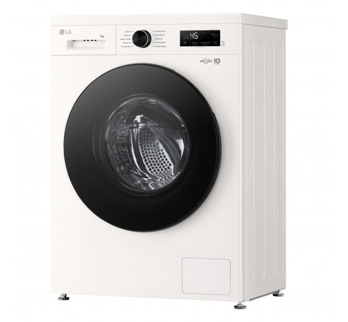 Стиральная машина LG фронтальная, 7кг, 1200, A+++, 44см, дисплей, пар, инвертор, белый
