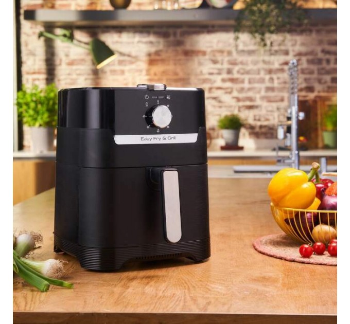 Мультипечь Tefal AirFry&Grill, 1550Вт, чаша-4.2л, электронное управл., пластик, черный