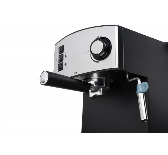 Кофеварка ARDESTO рожковая Steel Collection 1.6л, молотый, ручной капучинатор, серебристо-черный