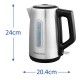Электрочайник Russell Hobbs Heaton, 1.7л, нержавеющая сталь, серебристо-черный