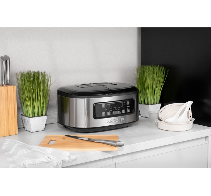 Мультиварка ARDESTO, 900Вт, чаша-2х1.5л, электронное управл., 2 чаши, пластик, серо-черный