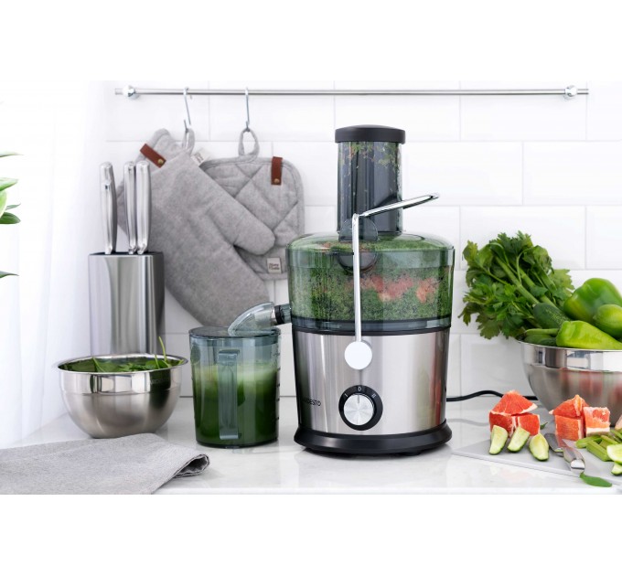 Соковыжималка ARDESTO центробежная 1100Вт, чаша-1л, пластик/металл, серебристо-черный