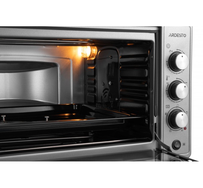Печь электрическая ARDESTO, 52л, 1700Вт, механич., конвенция, двойное стекло, вертел, серый