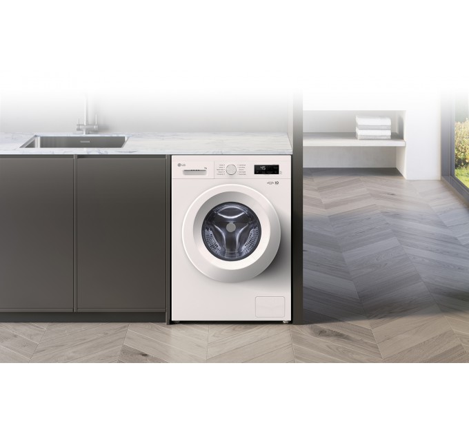 Стиральная машина LG фронтальная, 7кг, 1200, A+++, 44см, дисплей, пар, инвертор, белый