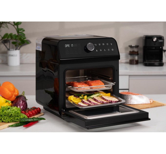 Мультипеч ARDESTO, 2250Вт, объем-15л, сенсорне керування, функция приготовления на пару, 40-220°C, метал/пластик, бело-черный