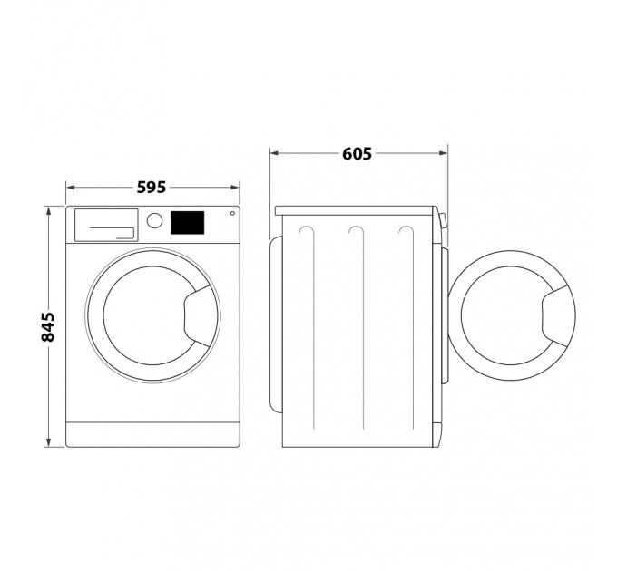 Стиральная машина Whirlpool фронтальная, 10кг, 1400, A+++, 60см, дисплей, пар, инвертор, люк черный, белый