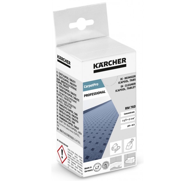 Чистящее средство в таблетках Karcher RM 760 CarpetPro iCapsol для моющих пылесосов с технологией инкапсуляции, 16шт