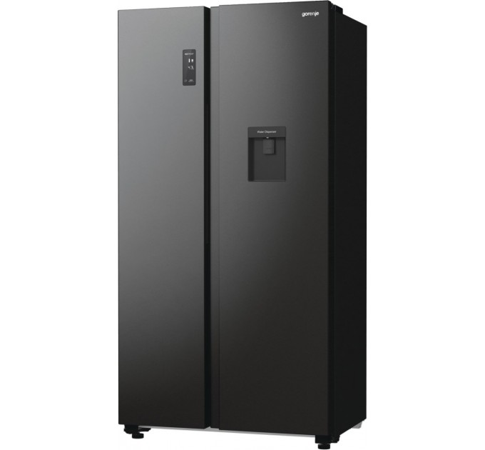 Холодильник SBS Gorenje, 179х67х92см, 2 дв., 353(191)л, А++, NF+, Инв. , Зона св-ти, диспенсер, генератор льда, Внешн.диспл, черный