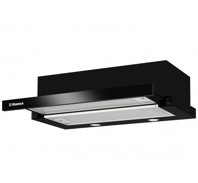 Витяжка Hansa телескопічна, 60см, 389м.куб/год., чорний
