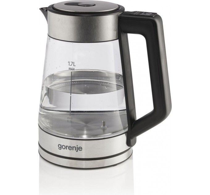 Электрочайник Gorenje 1.7л, 2,200 Вт, стекло, нерж