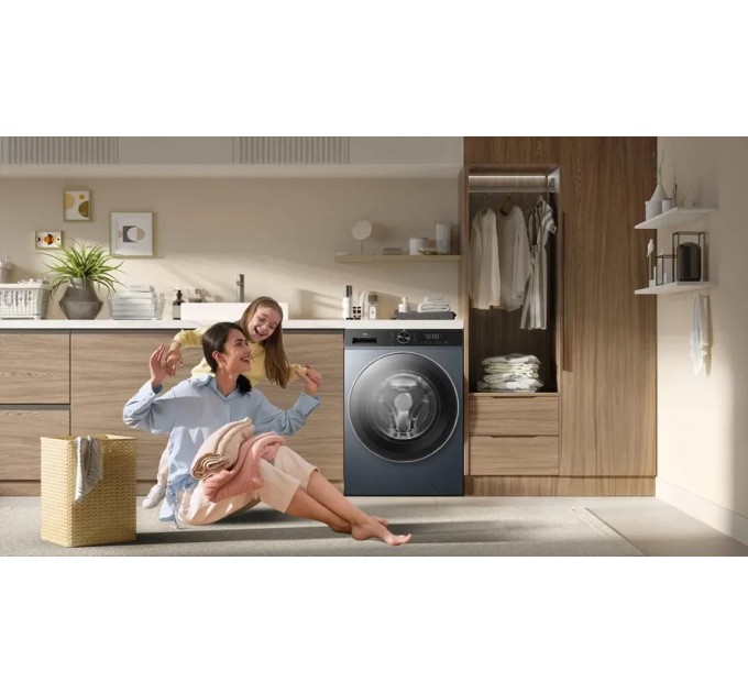 Стиральная машина TCL фронтальная, 8кг, 1400, A+++, 53см, дисплей, пар, инвертор, серый