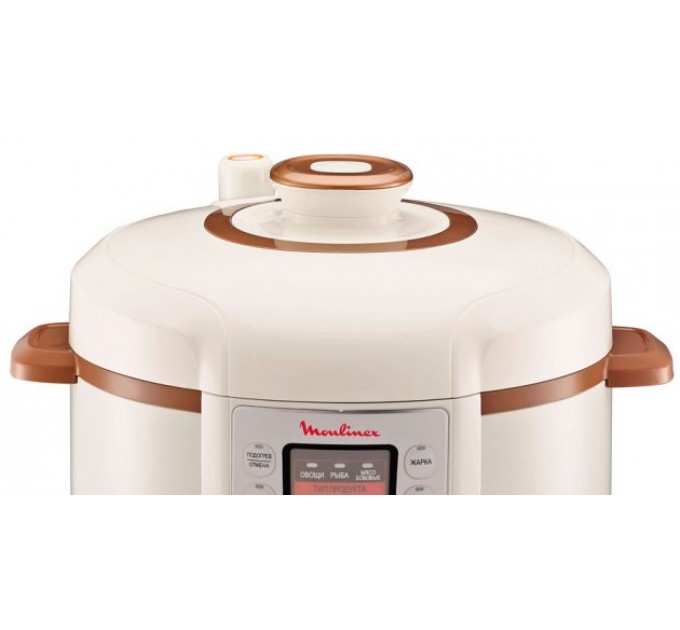 Мультиварка-скороварка Moulinex, 1000Вт, чаша-5л, сенсорное управл., металл/пластик, белый