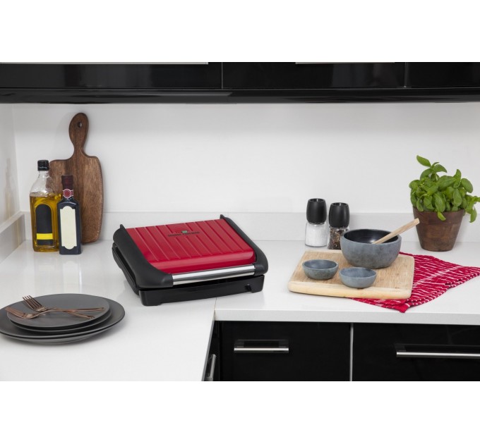 Гриль Russell Hobbs прижимной Family SteelGrill 1650Вт, темп. режимов-1, металл, крассно-черный