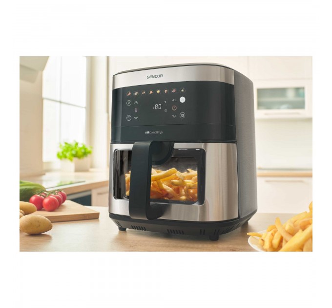 Мультипіч Sencor Vita, 1700Вт, чаша-9л, сенсорне керув., 7 програм, метал/пластик, з віконцем, сіро-чорний