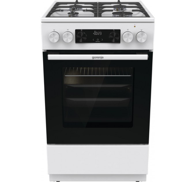 Плита Gorenje комби, 70л, 50x60см, дисплей, IconLed, чугун, белый