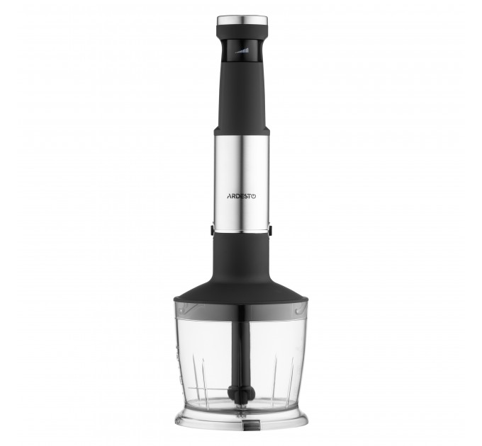 Блендер ARDESTO погружной HBG-1000WHCHC, 1000Вт, 3в1, чаша-600мл, чопер 500мл, черно-серебристый