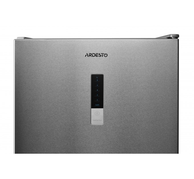 Холодильник ARDESTO з нижн. мороз., 201x59.5х63, холод.відд.-245л, мороз.відд.-76л, 2дв., А++, NF, диспл зовн., нерж