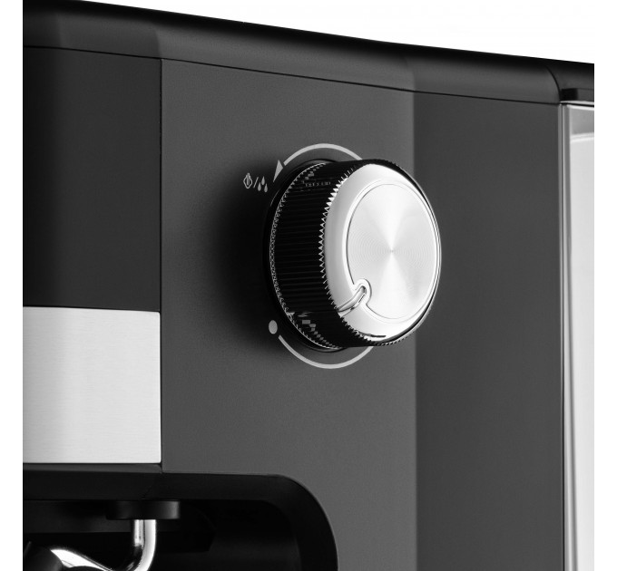 Кавоварка ARDESTO ріжкова 1.5л, мелена, ручний капучинатор, чорно-сріблястий