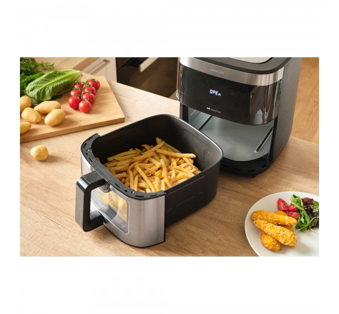 Мультипіч Sencor Vita, 1700Вт, чаша-9л, сенсорне керув., 7 програм, метал/пластик, з віконцем, сіро-чорний