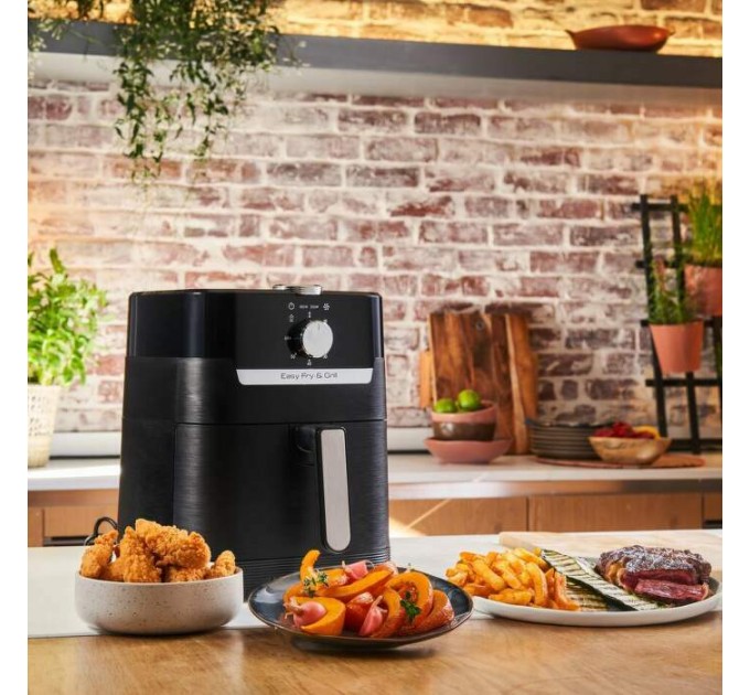 Мультипечь Tefal AirFry&Grill, 1550Вт, чаша-4.2л, электронное управл., пластик, черный