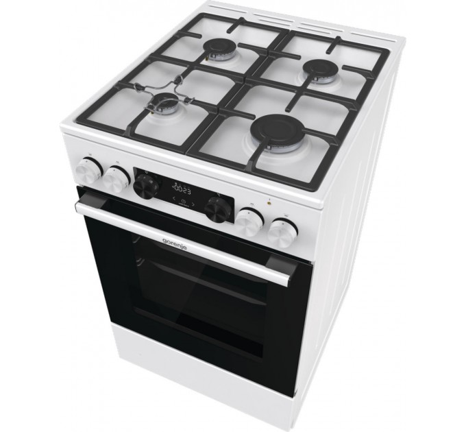 Плита Gorenje комби, 70л, 50x60см, дисплей, IconLed, чугун, белый