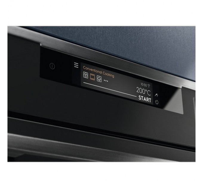 Духовой шкаф Electrolux электрический, 70л, A++, пар, дисплей, конвекция, ф-ция пароварки, телескопические направляющие, черный мат.